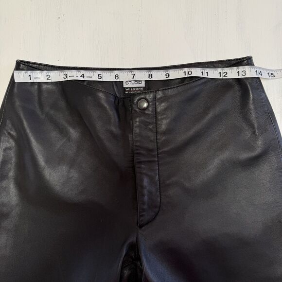 Pelle Studio Wilsons 100% Buttery Soft Leather Black Pants Women 6 - Picture 11 of 16